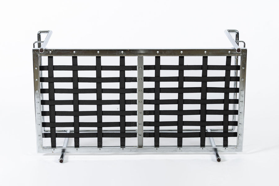 Authentic Cassina LC2 Black Leather Two-Seat Sofa by Le Corbusier 1994