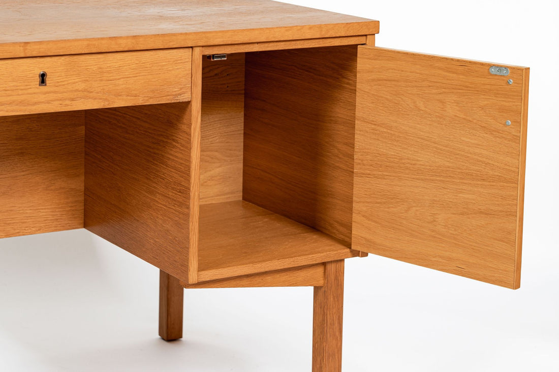 Mid Century Danish Modern Oak Wood Writing Desk 1960s
