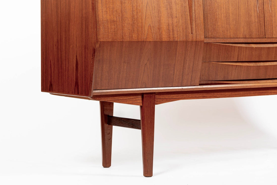 Mid-Century Danish Modern Teak High Sideboard or Bar Cabinet 1960s