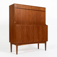 Mid-Century Danish Modern Teak Secretary Desk Cabinet 1960s