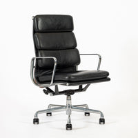 Authentic Eames Herman Miller Tall Black Leather Office Chairs, 2001 - Set of 4