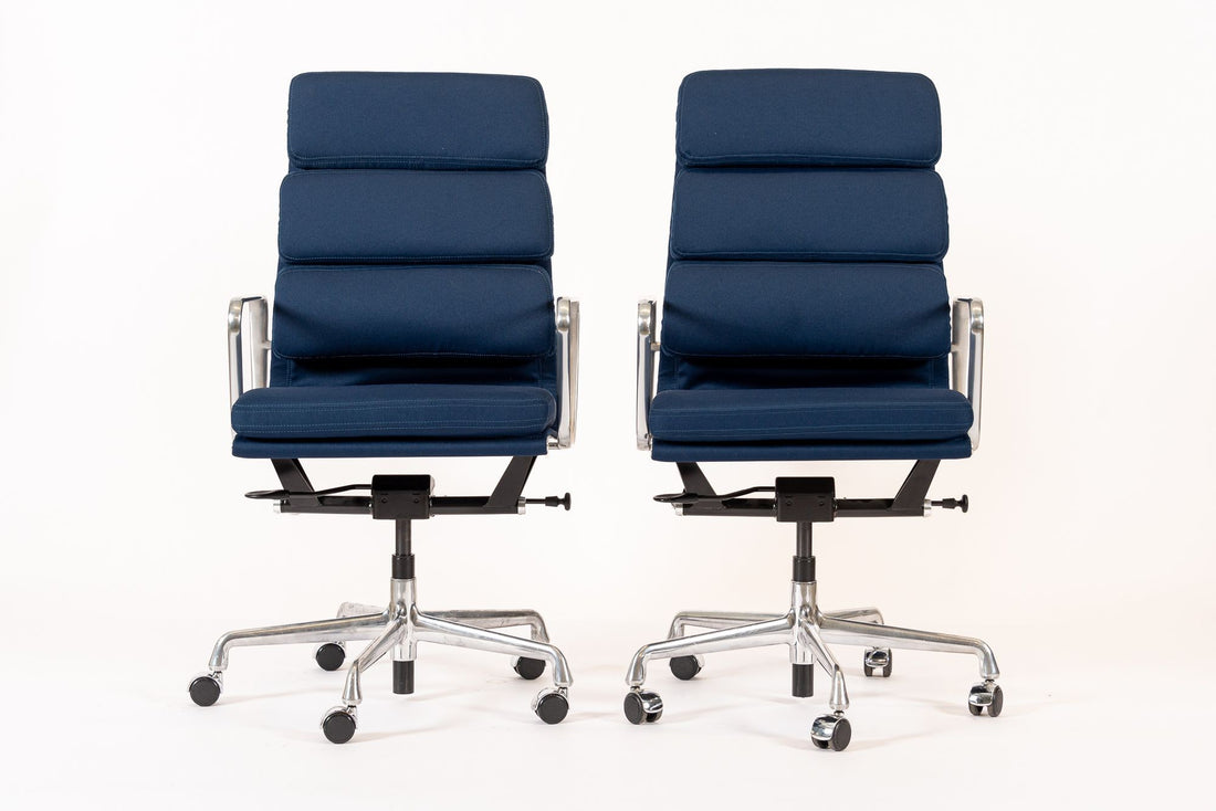 Herman Miller Eames Tall Navy Blue Fabric Desk Chair Soft Pad