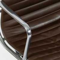 Eames Herman Miller Aluminum Group Thin Pad Brown Leather Office Chair, 2008