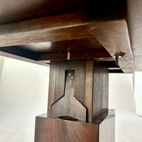 Antique French Art Deco Folding Wood Coffee Table by Francisque Chaleyssin (Attr) 1930s