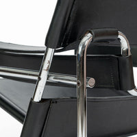 Vintage Mid Century Black Wassily Chair by Marcel Breuer (attr.) 1970s