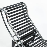 Cassina LC4 Black Leather Chaise Lounge Chair by Le Corbusier 1981