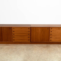 Pair of Swedish Mid-Century Modern Teak Bookcase Display Cabinets, 1960s