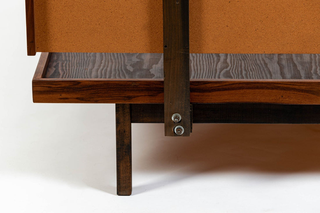 Vintage Mid-Century Walnut Wood Platform Bed by Richard Artschwager (attr.) 1950s