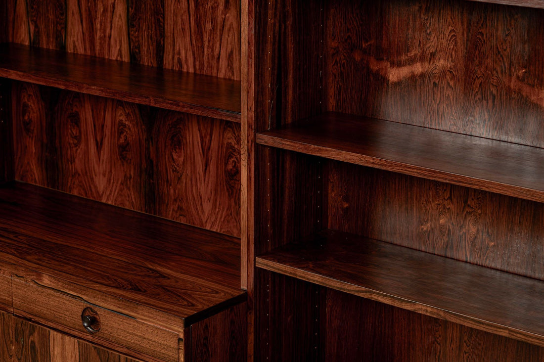 Mid-Century Swedish Rosewood Bookcase Dropdown Wall Unit by Bertil Fridhagen for Bodafors, 1960s