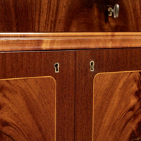 Scandinavian Modern Figured Mahogany Secretary Bookcase Cabinet 1960s