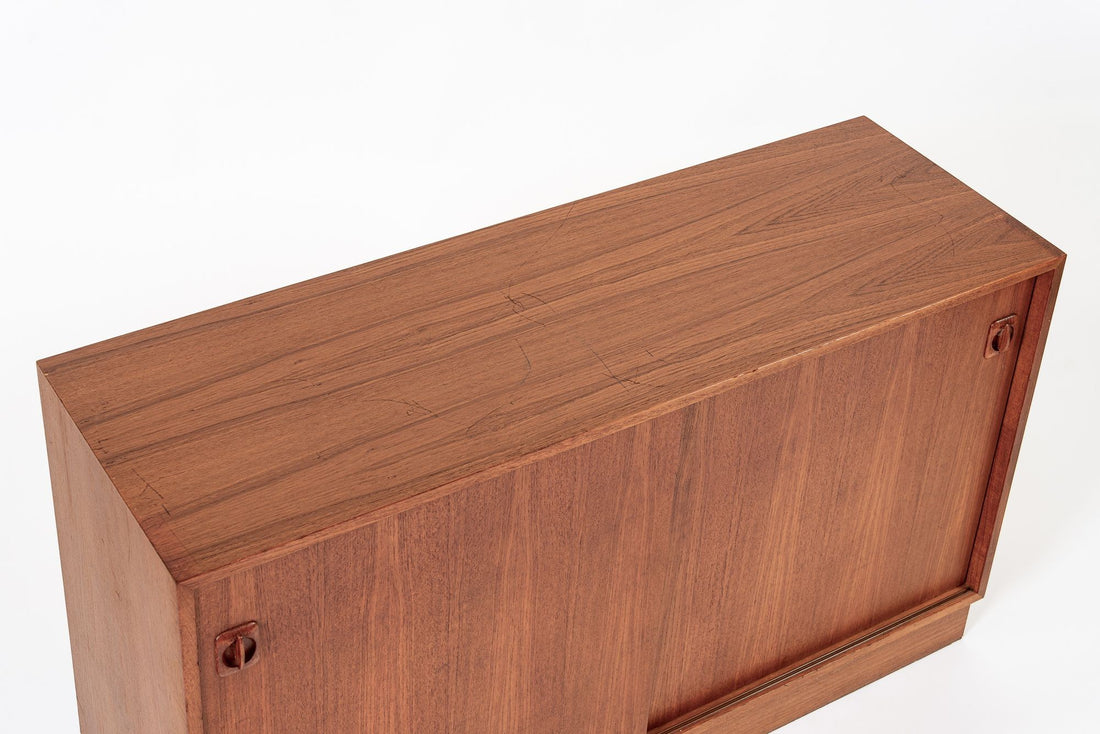 Mid Century Danish Teak Wood Drop-Down Secretary Desk Wall Unit