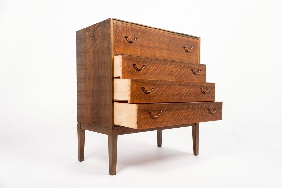 Mid Century Danish Walnut Wood Dresser with Vanity, 1960s