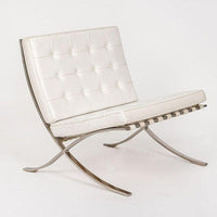 Mid Century White Barcelona Chairs by Mies van der Rohe for Knoll, 1970s