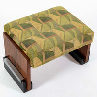 Antique Art Deco Wood Vanity Mirror & Stool by Donald Deskey for Widdicomb 1930s