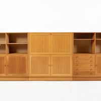 Danish Modern Oak Modular Wall Unit, Mid Century Bookcase Display Cabinet