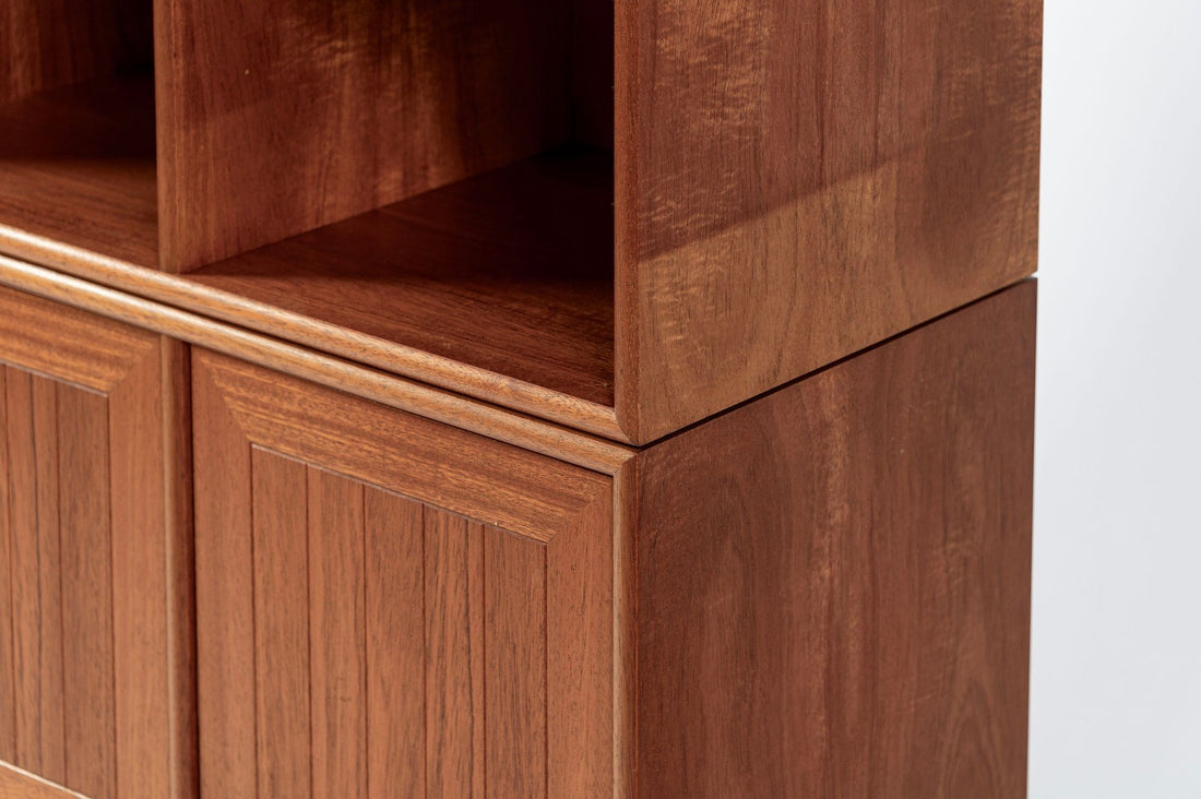 Danish Modern Modular Bookshelf Cabinet System in Teak Wood
