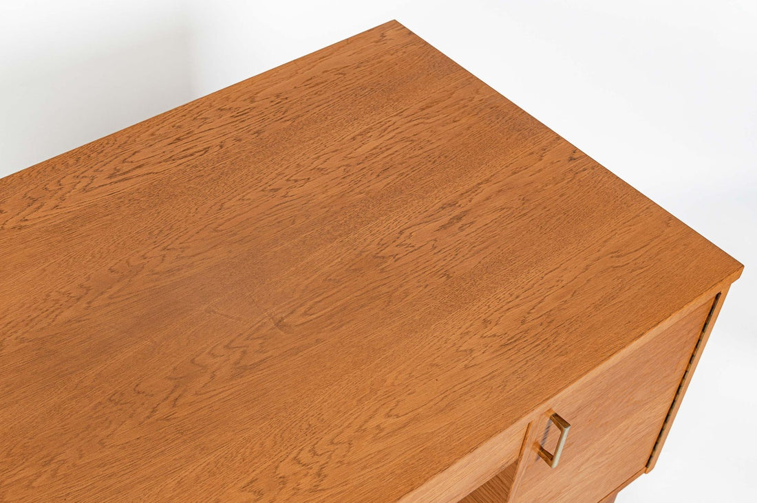 Mid Century Danish Modern Oak Wood Writing Desk 1960s
