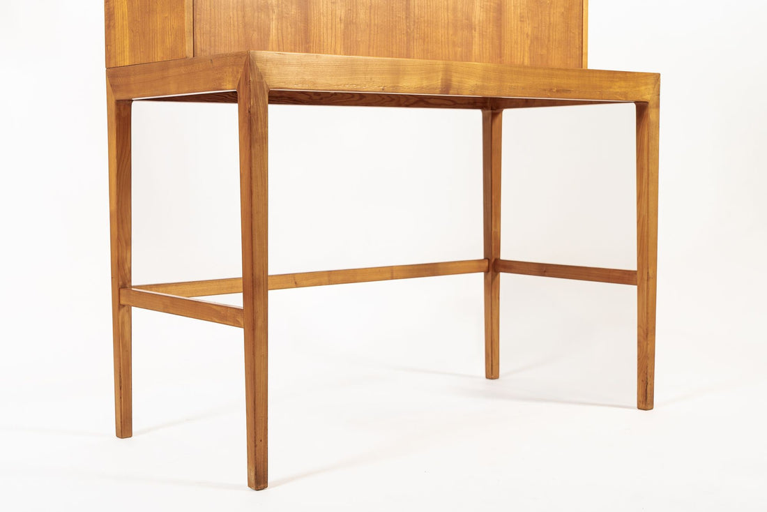 Exceptional Mid Century Danish Drop-Front Secretary Desk & Wall Shelf by Ditzel