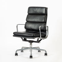 Authentic Eames Herman Miller Tall Black Leather Office Chairs, 2001 - Set of 4