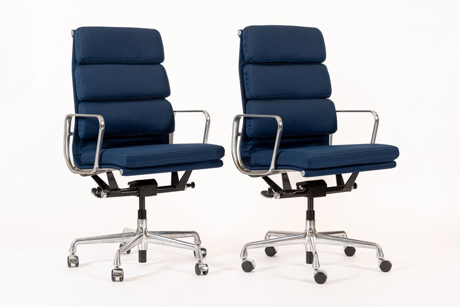 Herman Miller Eames Tall Navy Blue Fabric Desk Chair Soft Pad