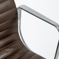 Eames Herman Miller Aluminum Group Thin Pad Brown Leather Office Chair, 2008