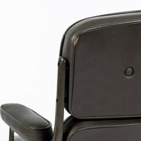 Eames Time Life Executive Lobby Chair for Herman Miller, Dark Gray Leather Office Desk Chair, 1988