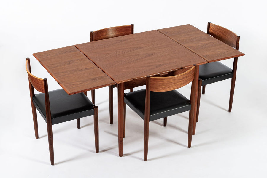 Mid Century Danish Teak Dining Table and Chair Set by Poul Volther for Frem Rojle