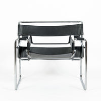 Vintage Mid Century Black Wassily Chair by Marcel Breuer (attr.) 1970s