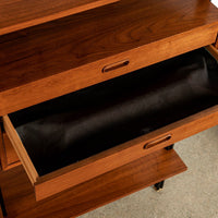 Early Production George Nelson OMNI Three-Bay Modular Walnut Wall Unit by Structural Products, Circa 1961