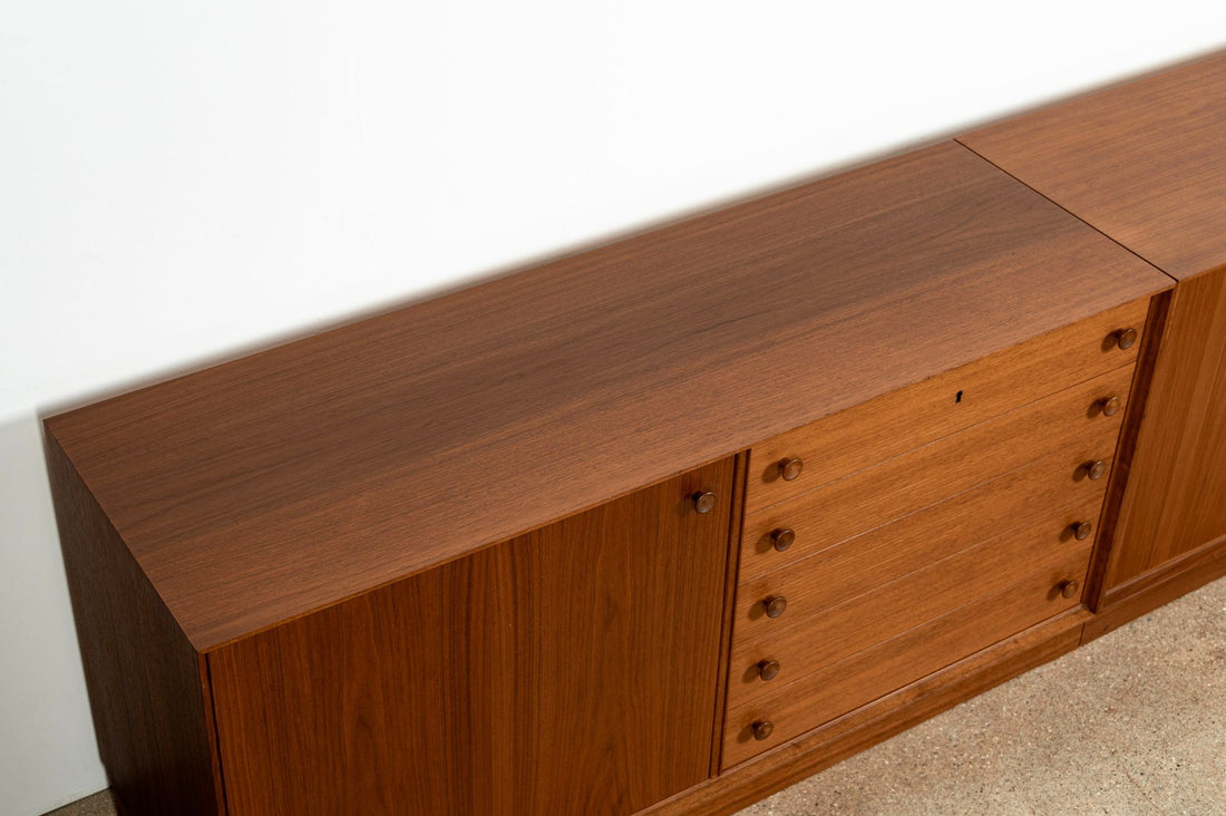 Pair of Swedish Mid-Century Modern Teak Bookcase Display Cabinets, 1960s