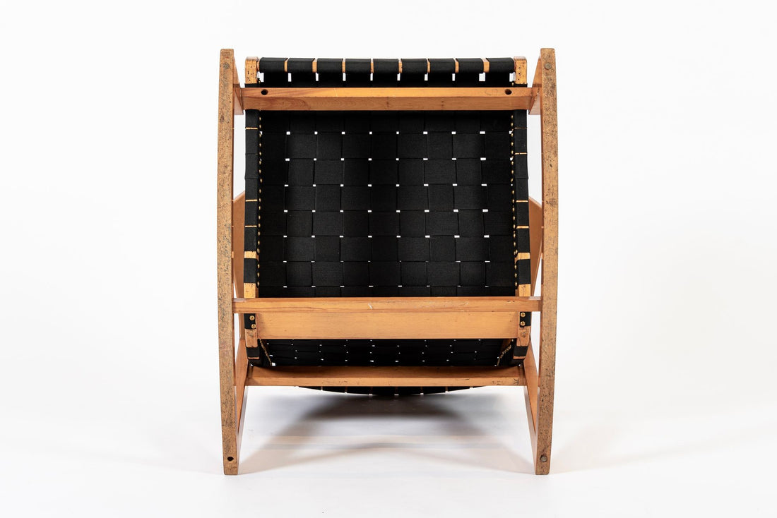 Rare Early Mid Century Wooden Rocking Chair by Ralph Rapson, 1940s