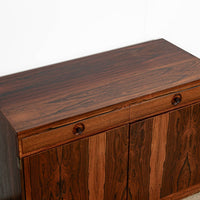 Mid-Century Swedish Rosewood Bookcase Dropdown Wall Unit by Bertil Fridhagen for Bodafors, 1960s