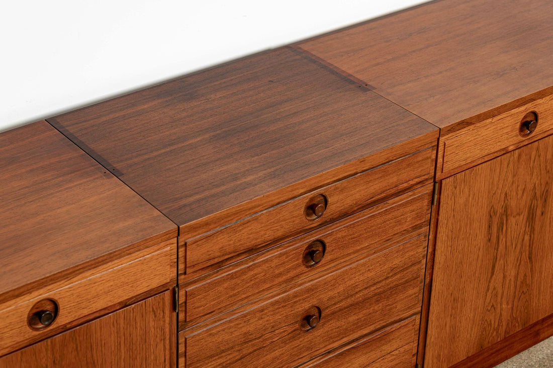 Mid-Century Modern Swedish Rosewood Wall Unit Bookcase by Bertil Fridhagen for Bodafors, 1960s