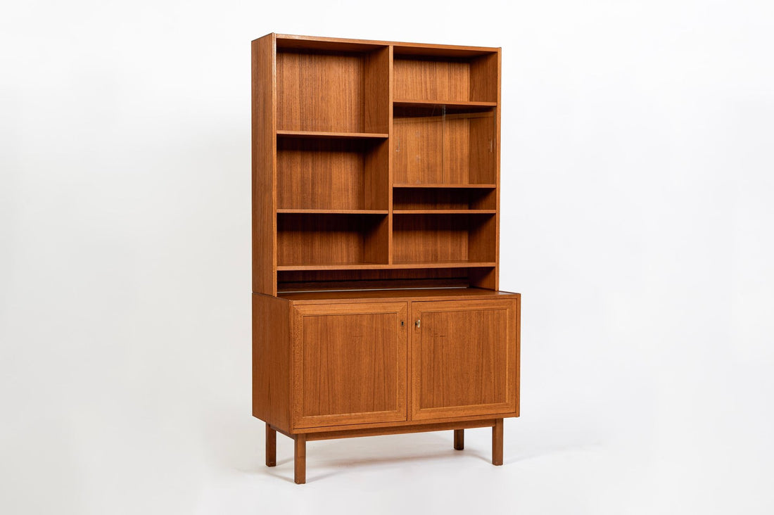 Pair Mid-Century Swedish Modern Teak Bookcase Cabinets, 1960s