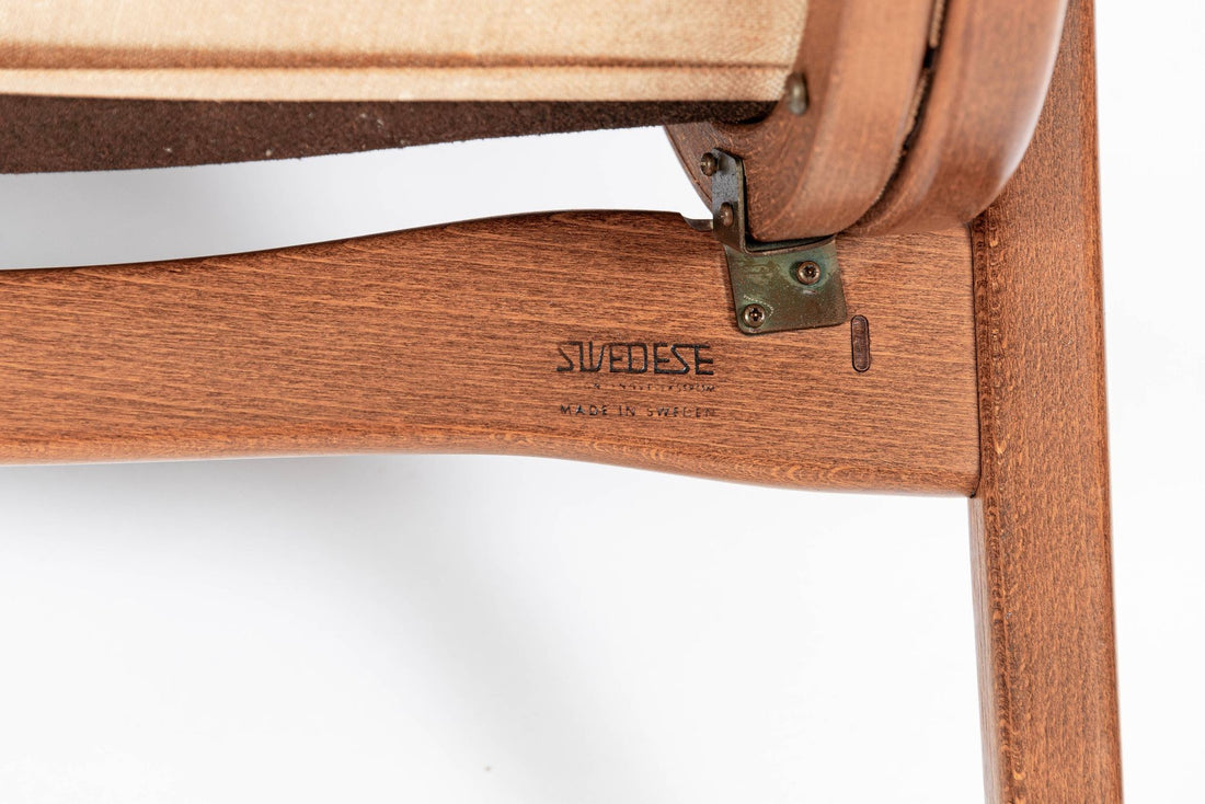 Pair Mid-Century Swedish Brown Lamino Lounge Chairs by Yngve Ekström for Swedese