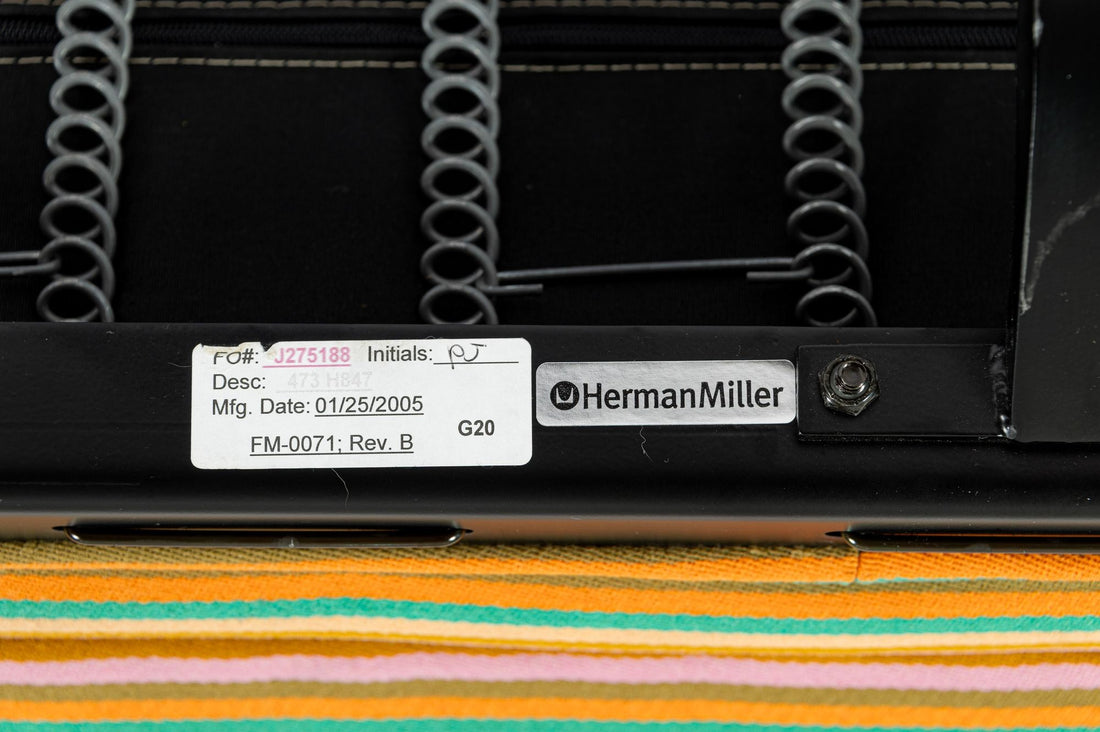 Eames Sofa Compact for Herman Miller, Alexander Girard Maharam Striped Fabric, 2 Available