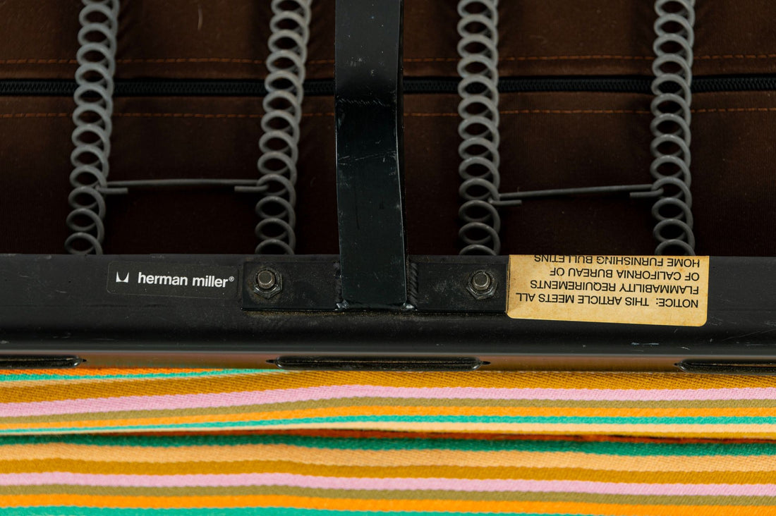 Mid Century Eames Herman Miller Sofa Compact, Alexander Girard Maharam Fabric, 2 Available