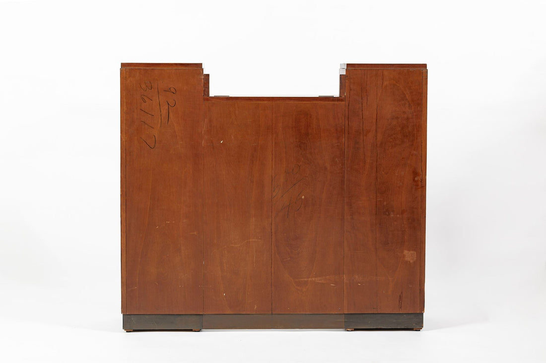 American Art Deco Birdseye Maple Vanity Cabinet or Dressing Table, Circa 1930