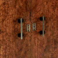 Antique French Art Deco Elm Wood Bar Cabinet 1930s