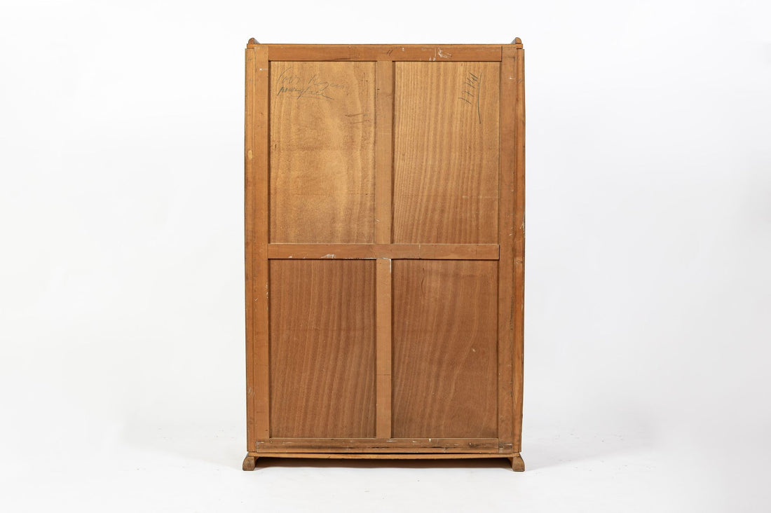 Antique French Art Deco Mahogany Wardrobe Armoire Cabinet, 1940s