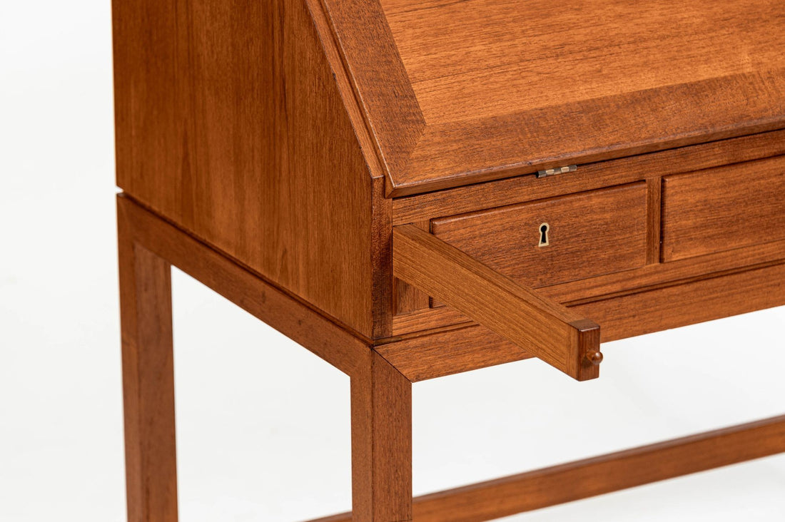 Danish Mid-Century Modern Teak Dropdown Secretary Desk, 1960s