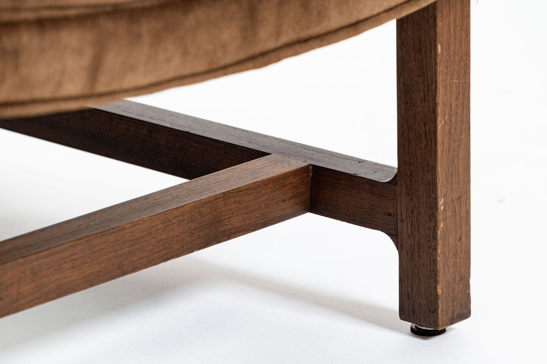 Pair of Mid-Century Brown Velvet Lounge Chairs Attributed to Edward Wormley, 1960s