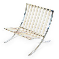 Mid Century Cream Barcelona Chairs by Mies van der Rohe for Knoll, 1980s