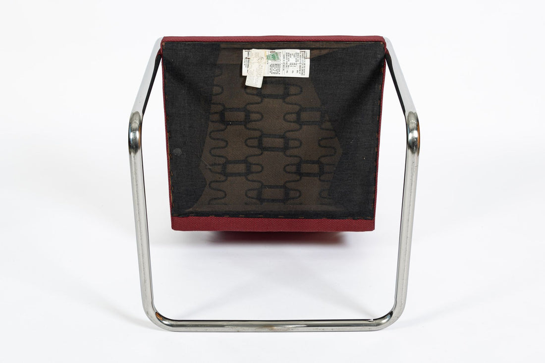 Pair Mid-Century Red Brno Armchairs by Mies van der Rohe for Knoll, 1983