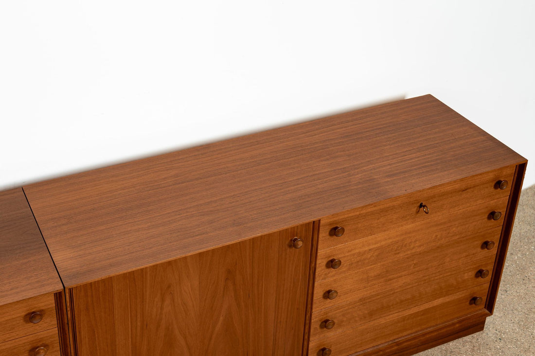 Pair of Swedish Mid-Century Modern Teak Bookcase Display Cabinets, 1960s