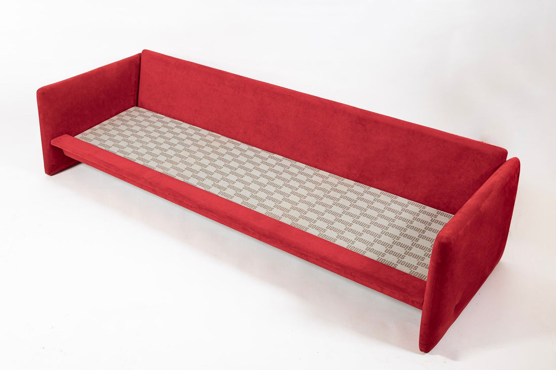 Vintage Italian Modern Red Simone Sofa by Simon International, Italy, Circa 1972