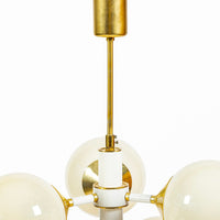 Pair of Mid-Century Modern Sputnik Chandeliers by Szarvasi, Hungary 1970s, 3x Avail