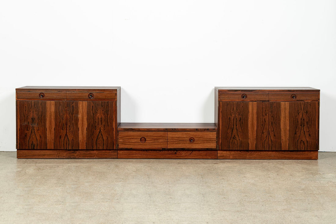 Mid-Century Swedish Rosewood Bookcase Dropdown Wall Unit by Bertil Fridhagen for Bodafors, 1960s