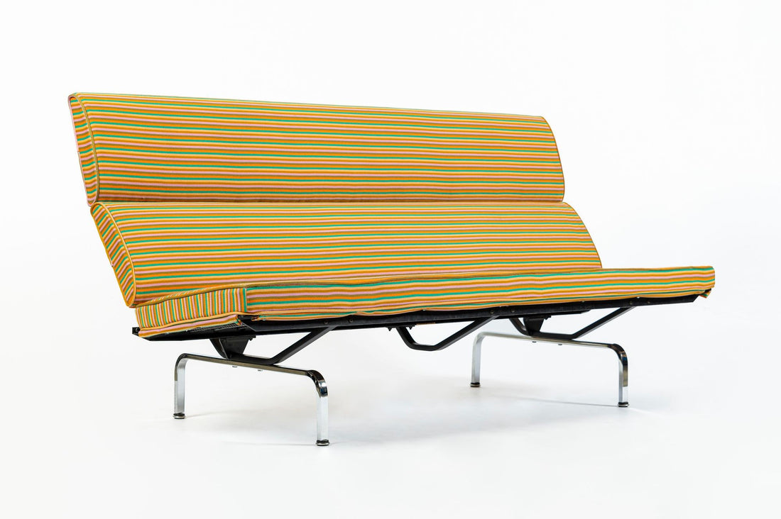 Mid Century Eames Herman Miller Sofa Compact, Alexander Girard Maharam Fabric, 2 Available