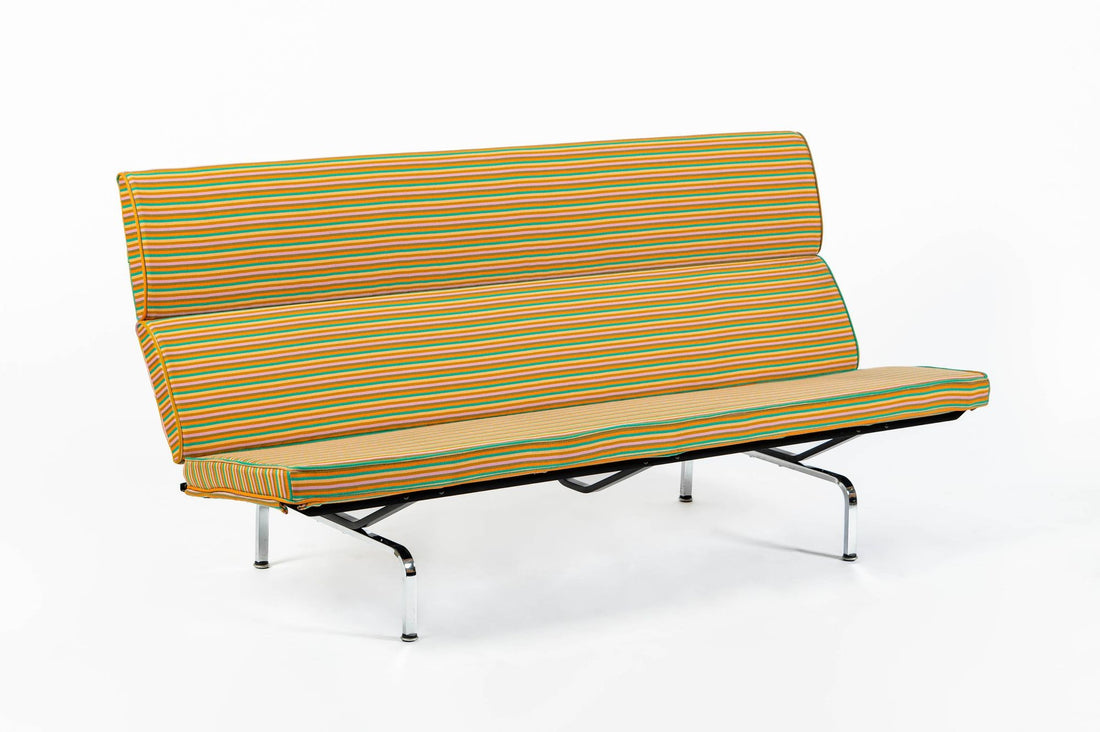Eames Sofa Compact for Herman Miller, Alexander Girard Maharam Striped Fabric, 2 Available
